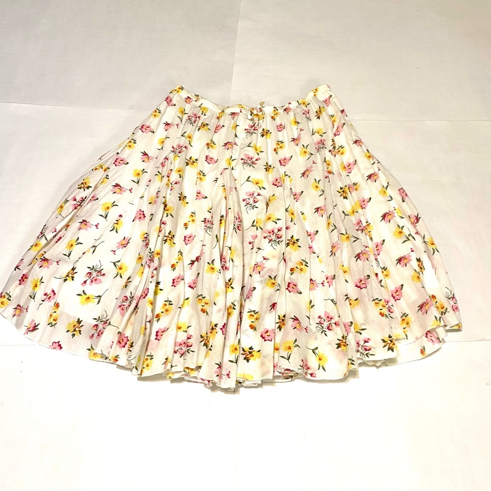 ⭐️Faded Glory A-Line Skirt with Pink and Yellow Floral Design